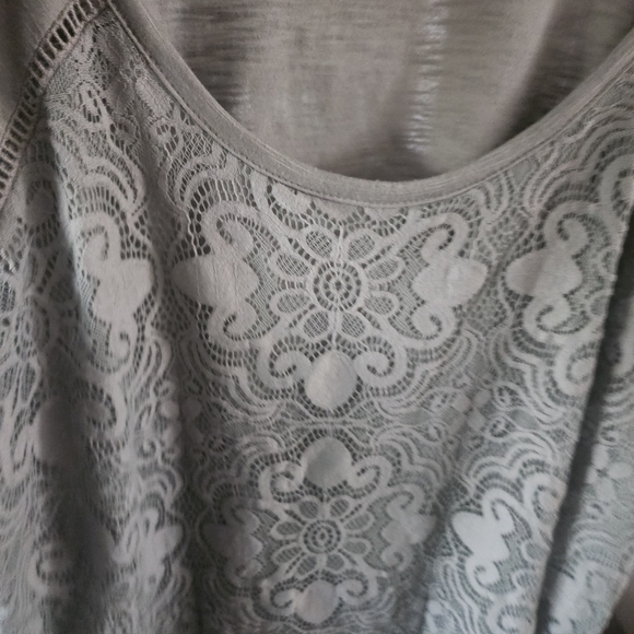 Absolutly Famous womens  olive green top with  lace detailing  size 3x - Picture 6 of 6